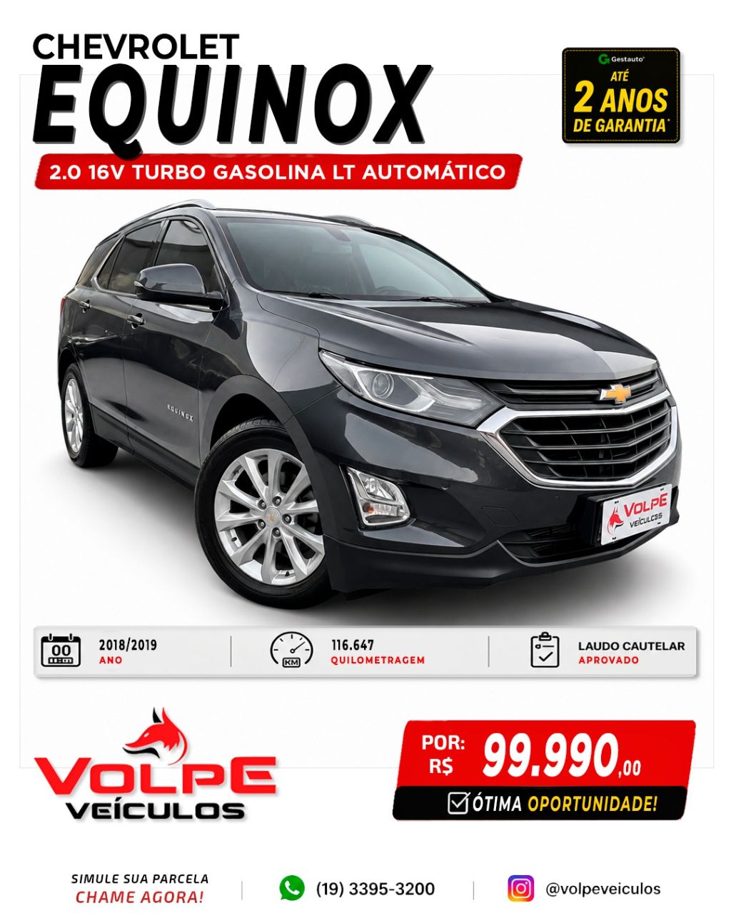 EQUINOX LT 2.0 Turbo 262cv Aut. — foto 1