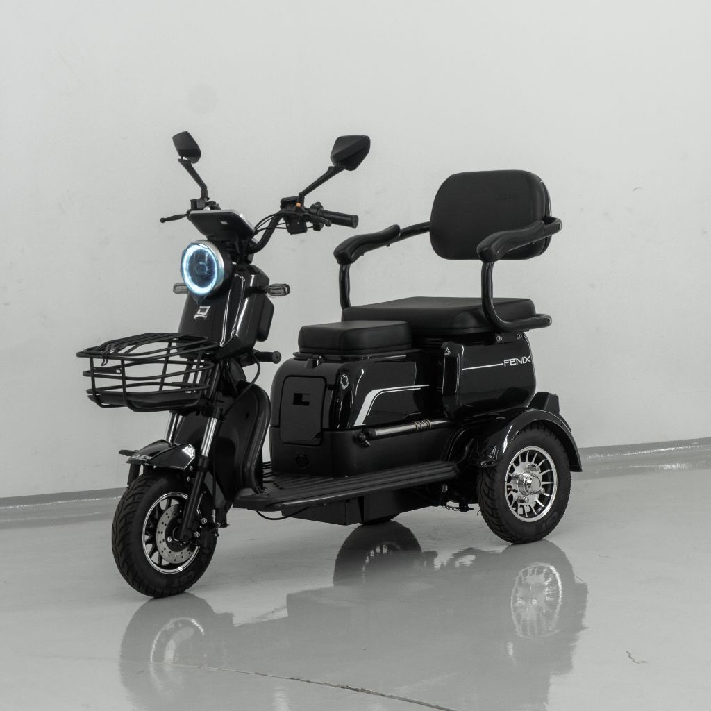  MKS FENIX 750W O tricíclo Fenix é moderno,versátil e completo para quem busca mobilidade com conforto. Ele pode levar até 02 adultos e 01 criança além de possuir um bagageiro traseiro com chave e cestinha frontal. É um produto que garante sua mobilidade e também seu lazer. Seguem abaixo suas principais características:

 -Motor: 750w

-Baterias: 48v 20 ah

 -Velocidade máxima 32km/hr

-Autonomia até 50 km com uma carga completa

-Capacidade de carga: 200 kg

-Painel digital LCD multi funções com marcador de velocidade,km rodados e nível de bateria.

-Suporte para celular e carregador USB

-Chave,alarme e cartão NFC